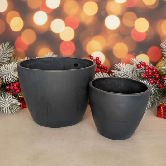 Black and TerraCotta Eco Pots