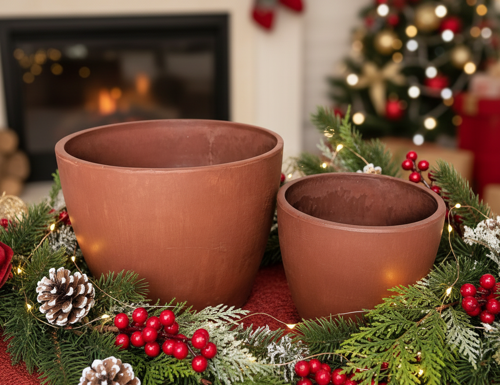 Black and TerraCotta Eco Pots